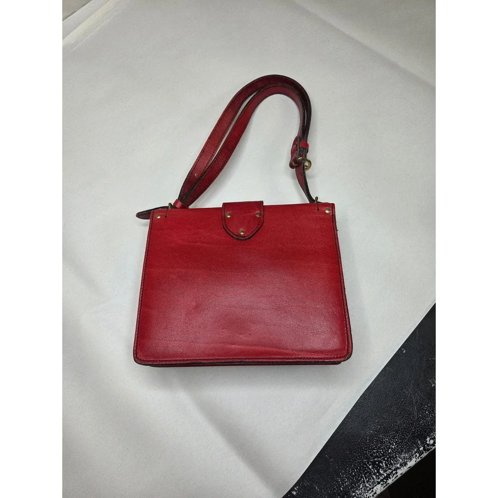 Vintage Marcolino by John Romain Red Leather Studded Shoulder Bag